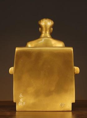 毛主席席黄铜坐像客坐椅黄铜稳坐江山铜器房书摆INN件厅摆