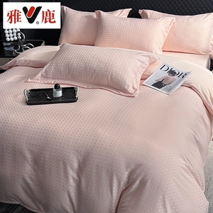 雅鹿金丝银线新款高奢宋锦缎大提花四件套双人床上用品XL2