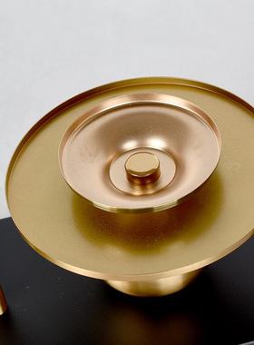 瓶北欧铁玻璃花摆装件客艺厅饰C6301仿真花插花样板房轻奢家居金