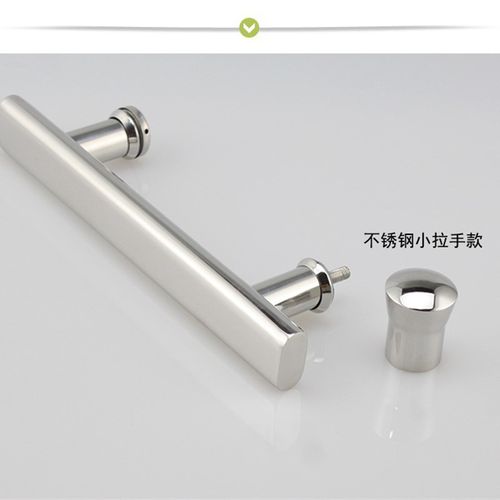 加厚304不锈钢方管淋浴房拉手孔距145,300,400mm老式玻璃门把手 - 图0