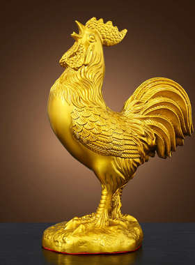 黄铜金鸡摆件纯手工家居装饰中式摆件动物桌面