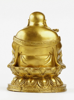 全黄铜弥勒佛像摆件家居笑中式摆设佛大肚工艺品装弥陀如意客厅佛