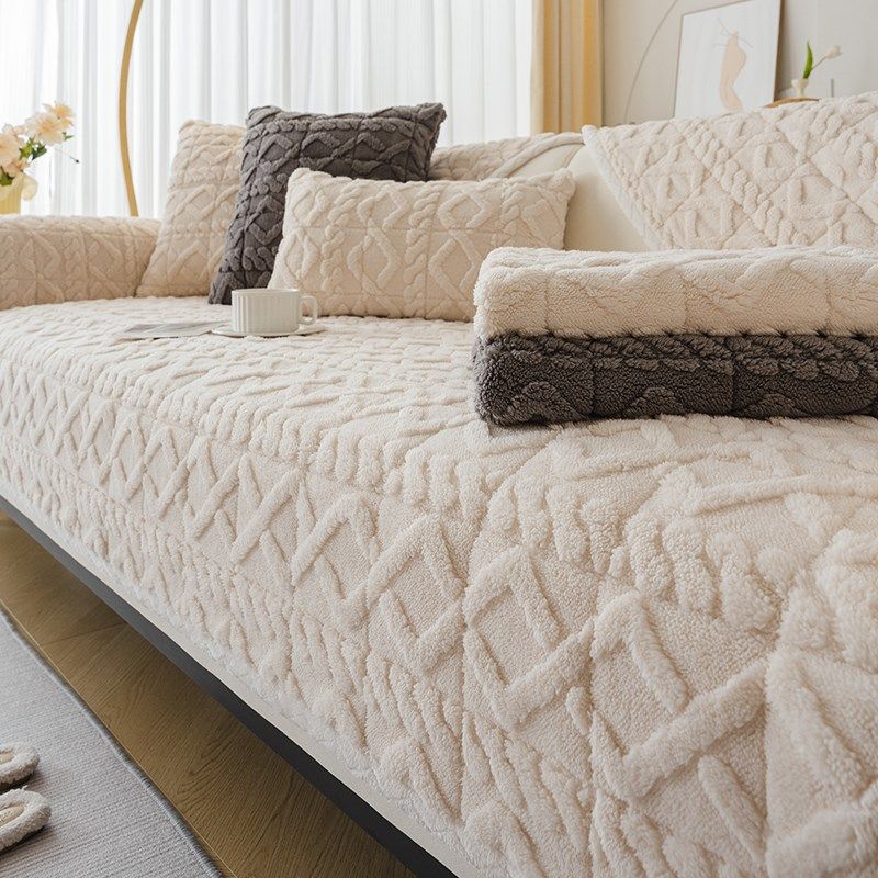 2024新款秋冬季毛绒加厚沙发垫子固定防滑沙发坐垫盖布皮沙发套罩,淘宝优惠券,粉丝福利购,淘宝优惠卷