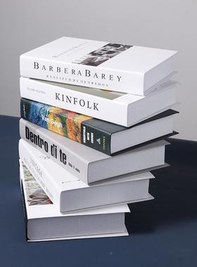 北欧简约仿桌真书1130北欧摆件现代客品公厅办面装饰书房酒柜假书