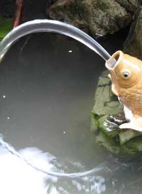 吸水石假山陶瓷配件流水摆件多水族造景盆景配件肉鲤鱼号山水睡大