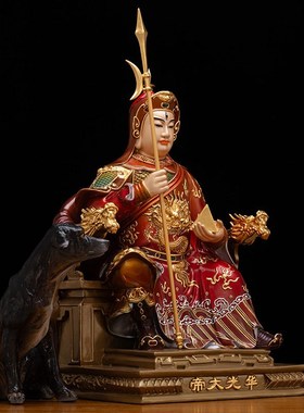 铜鎏金华光大帝神像三眼灵光马王爷马天君马元帅火神家摆件缘多福