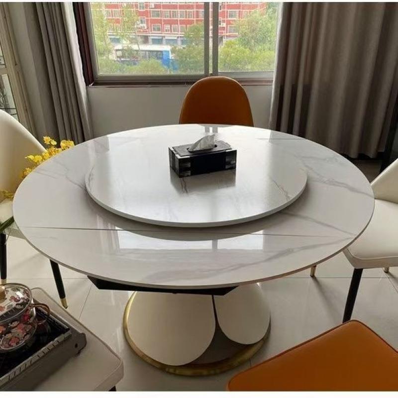 圆形餐桌转盘木质旋转圆盘简约饭桌展台大圆桌面酒店家用盆景底座 - 图2