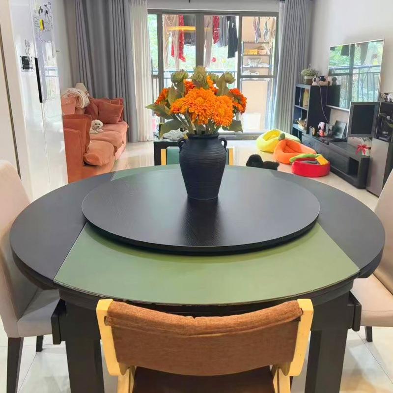 圆形餐桌转盘木质旋转圆盘简约饭桌展台大圆桌面酒店家用盆景底座 - 图0