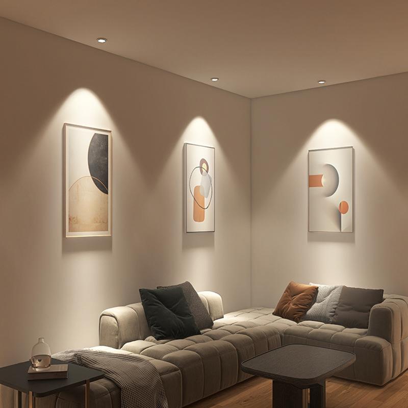 Hill spotlights embedded anti-glare wall washing spotlights home extremely narrow frame led ceiling lights downlights living room
