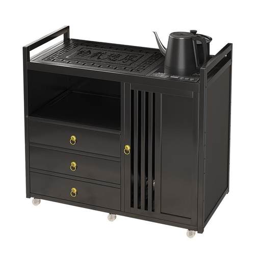 移动家小茶茶台实木茶桌子茶车茶盘烧水壶一体ICS茶用水柜茶桌具 - 图3