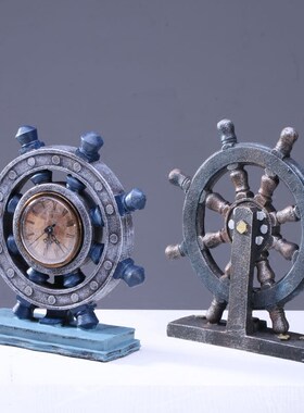 复古海洋帆船摆件船锚船舵道具客厅办公室餐厅酒吧装饰地中海壁饰