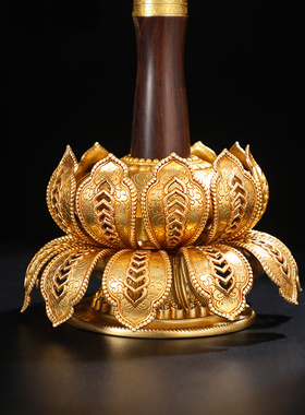 手摇摆件底座慧宝黄铜藏传摆件手摇民族风筒底座