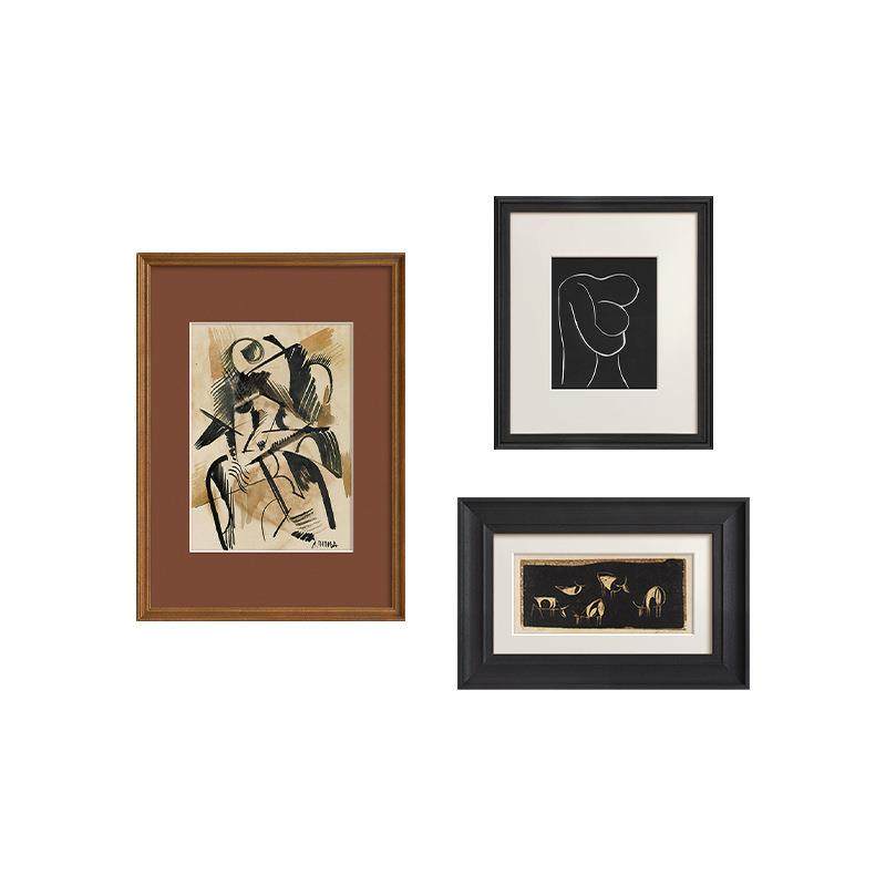 法式复古小众抽象艺术客厅装饰画餐厅玄关中古老钱风书房挂画组合,淘宝优惠券,粉丝福利购,淘宝优惠卷