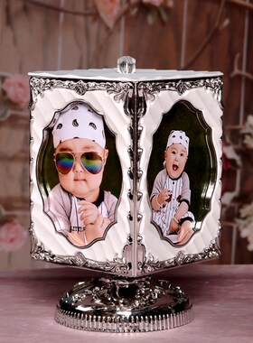 5寸婚纱儿童洗照片定制像框装饰音乐盒相片框摆件桌摆展示相片