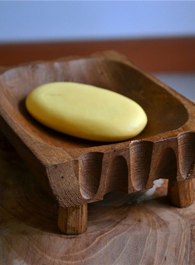 诗玛哈东南亚泰国工艺品实用木雕小摆件沥水皂托特色皂盘创意个性