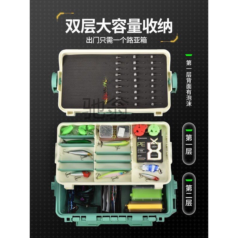 j2u环续路亚钓箱多功能钓箱可坐大容量加厚鱼箱钓箱插杆台钓 - 图1