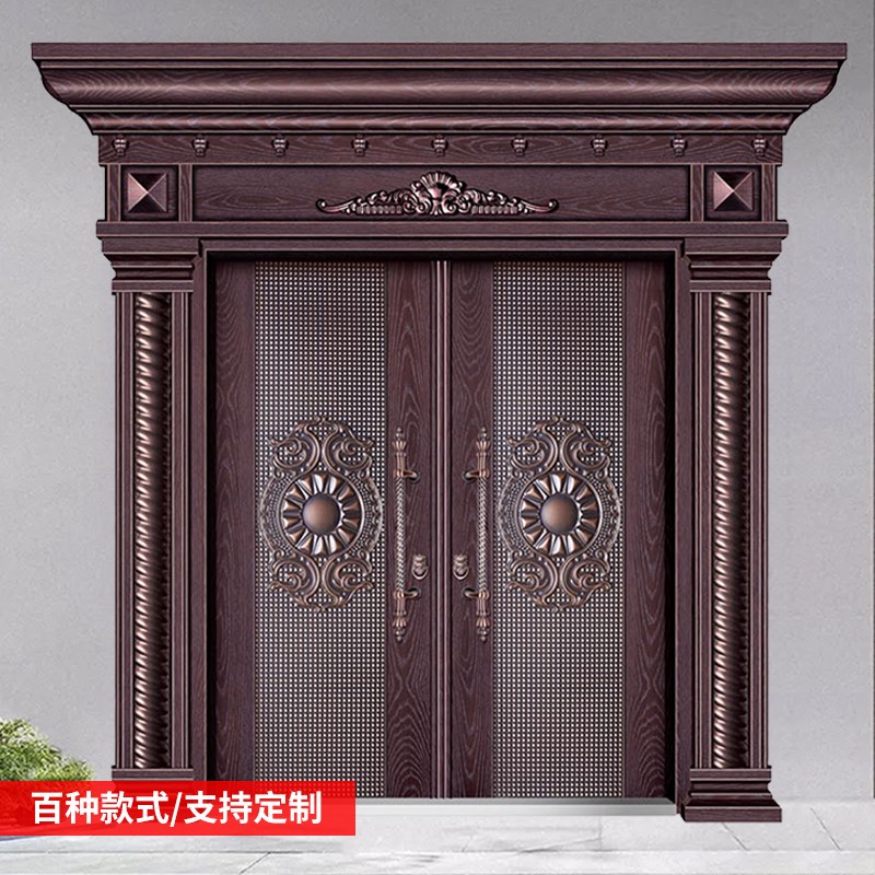 防盗门家用入户门别墅大门进户门子母门开门锌铁合金庭院门 - 图1