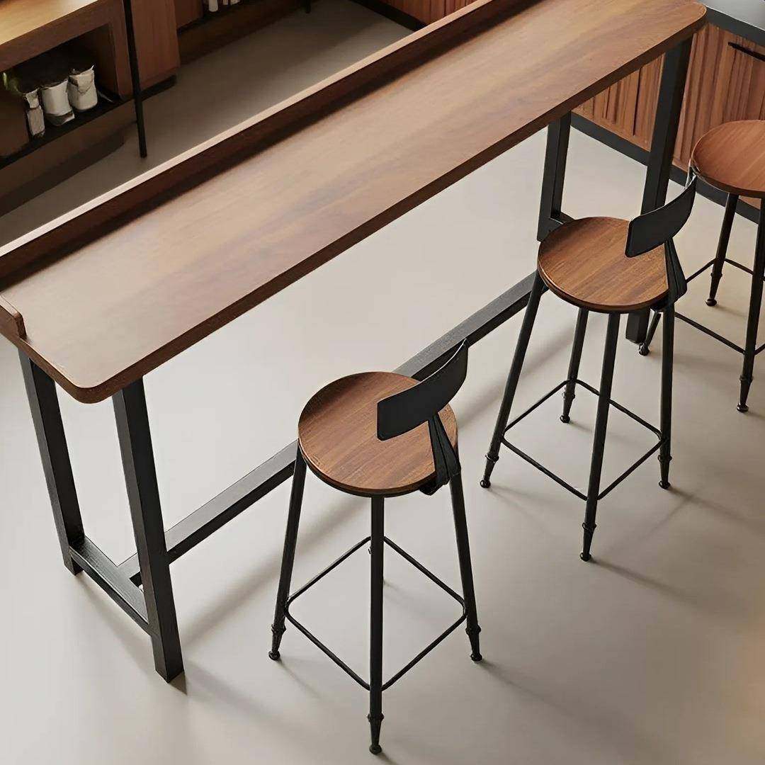 铁艺高脚714桌吧桌台靠台窗实木子酒吧桌椅组合家用窗边挡板长条,淘宝优惠券,粉丝福利购,淘宝优惠卷