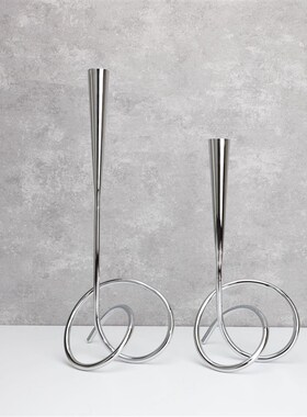 新中式金属缠绕烛台样板房售楼部卧室书房客厅餐厅电视柜玄关摆件