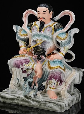 百轩树脂仿陶瓷真武大帝玄武祖师爷玄天上帝荡魔天尊神像家用摆件