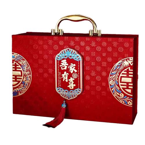 彩礼钱盒子订婚结婚礼金箱聘金盒定亲现金提亲彩礼箱20万箱子礼盒 - 图3