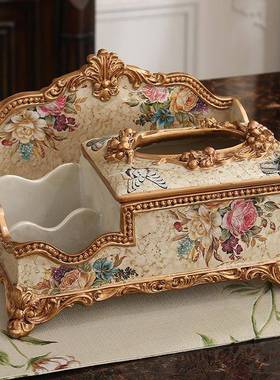 欧式树脂瓶水烟灰缸纸巾果盒套ITI花装盘创意家居装饰工艺品摆件