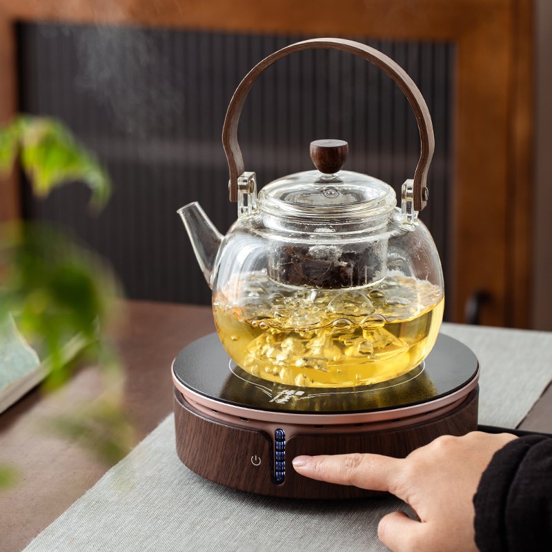 德茗堂猫眼电陶炉煮茶器玻璃壶蒸茶茶具茶炉围炉煮茶整 - 图1