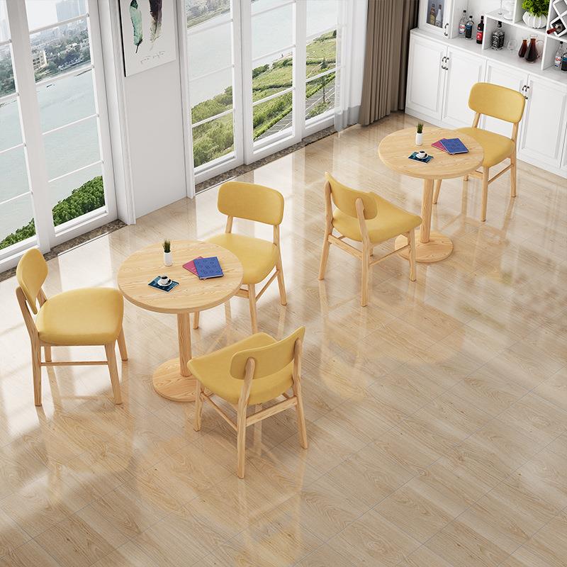 接待区桌椅QEC售楼处酒圆桌实木餐桌椅实木现代简约商场用店全所 - 图2