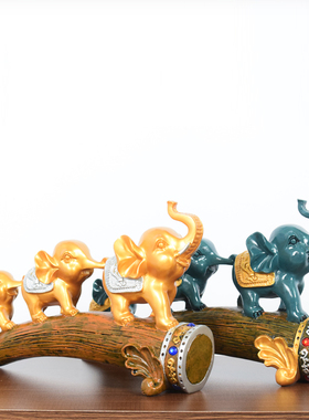 亲子象大象客厅酒柜电视柜摆件创意家居玄关家装饰品三只小象摆设