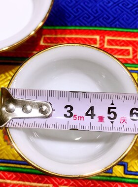 护法杯供杯古法彩绘描金彩瓷供盘摆件尊胜佛堂供品陶瓷工艺品摆件