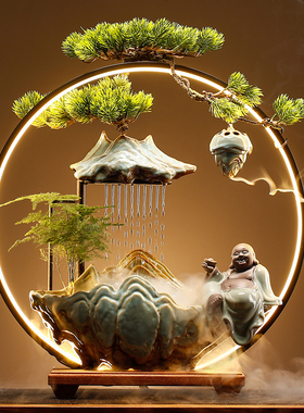 招财流水摆件循环水客厅生财创意家居玄关办公室桌面开业乔迁礼品