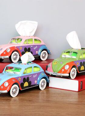 复古意铁艺甲壳虫士纸1116巾盒美创式抽纸盒模型道具汽巴摆件车工