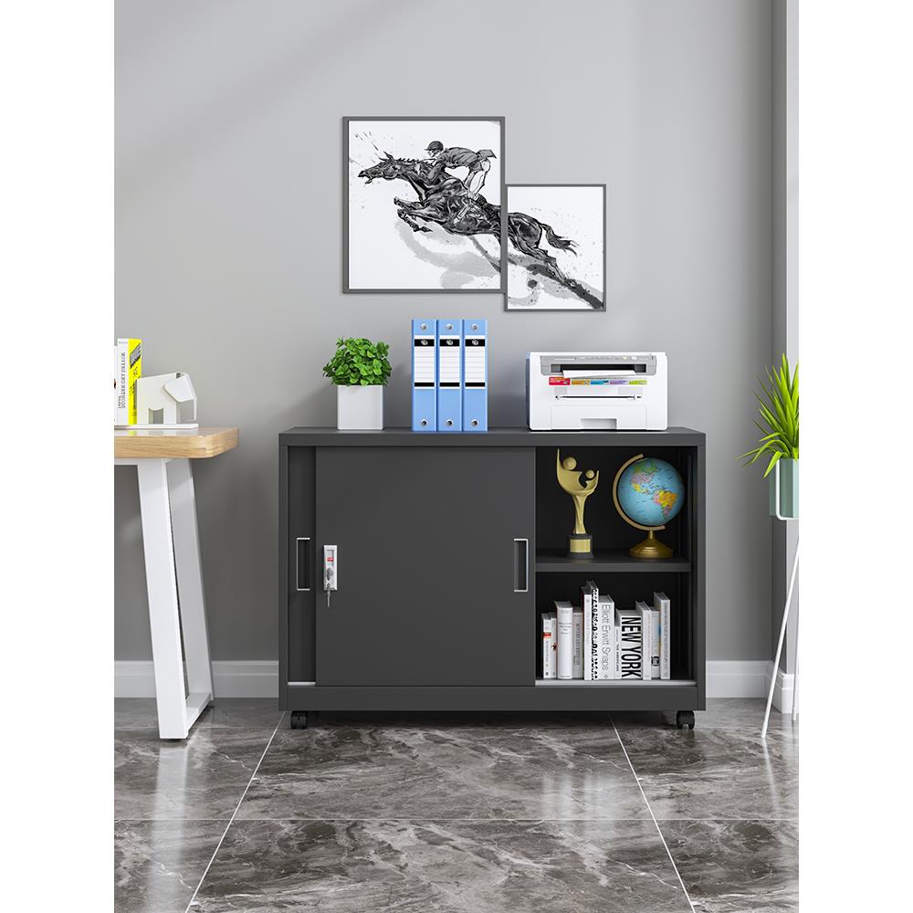 ft铁皮矮柜办公文件柜带锁移动抽屉柜资料储物收纳桌边小柜子活动 - 图0