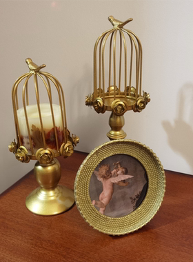 橱窗摆件样板房间装饰品摄影台道具婚庆鸟笼甜品烛台摆件装饰