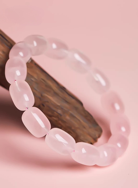 收藏级天然马粉水晶桃花手链女