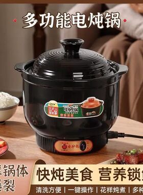 电炖锅电砂锅家用煲汤砂锅全自动陶瓷炖汤大容量多功能煮粥快炖
