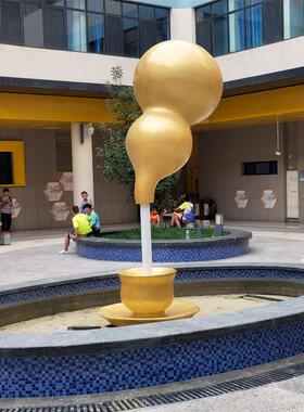 悬空流水葫芦摆件定制庭院喷泉户外院子水池景观葫芦装饰创意公园