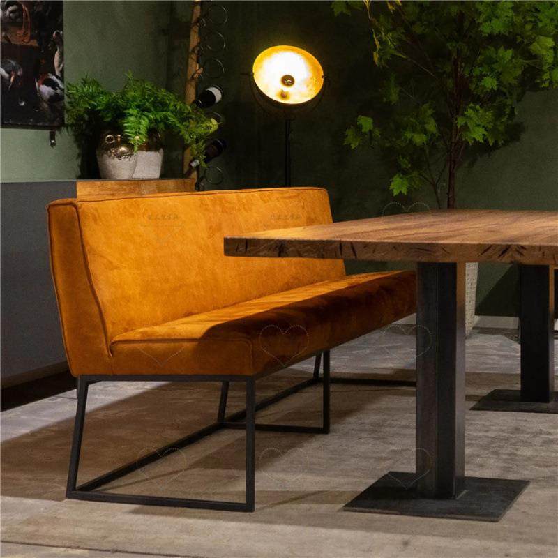 复古lofe工业风长条凳餐厅餐椅带靠背铁艺椅子双三四座皮革长条椅,淘宝优惠券,粉丝福利购,淘宝优惠卷