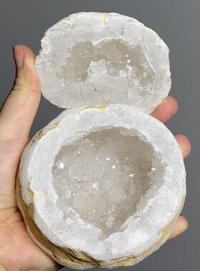 水消晶磁石天然水晶洞原石消磁碗白水晶簇消磁水白晶聚ORT晶宝盆