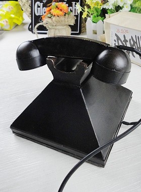 复古装饰品拨盘电话机摆件创意家居民国风老物件客厅房间酒柜道具