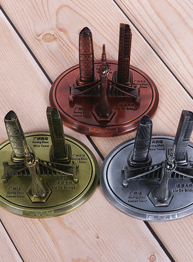 广州塔小蛮腰标志建筑模型东塔西塔猎德大桥旅游纪念品