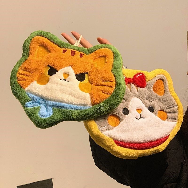 卫生间厨房儿童家用手帕珊瑚挂式抹布毛巾吸水手巾加厚猫卡通可爱,淘宝优惠券,粉丝福利购,淘宝优惠卷