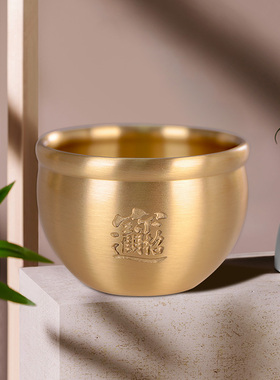 黄铜米缸 聚财招财铜缸 纯铜小的全百福缸铜招财进宝聚宝盆纯摆件