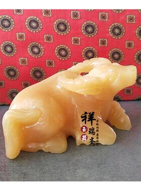 天然米黄玉十二生肖羊牛兔鸡马狗龙蛇鼠虎猴猪摆件风水玉生肖摆件
