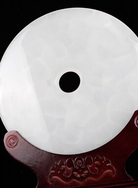 平安扣摆件天然玉石摆设玉扣怀古玉器玉璧家居玄关电视柜装饰礼品