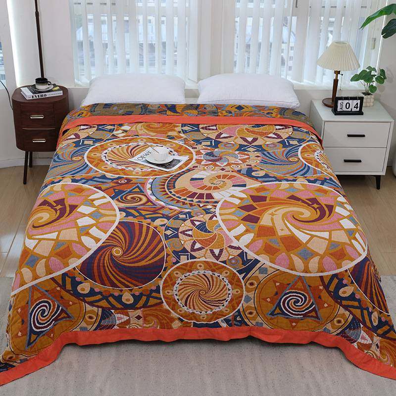 2025新款跨境波西米亚风纯棉纱布毛巾被盖毯四季可用成人午休毯子,淘宝优惠券,粉丝福利购,淘宝优惠卷