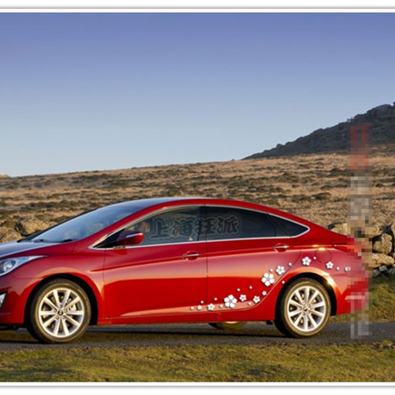 DIY小花朵车贴保险杠大面积遮挡划痕贴 车身侧门反光装饰汽车贴纸 - 图0