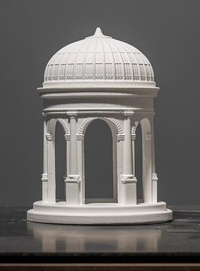 欧式穹顶宫廷建筑法式凉亭教堂石膏建筑摆件鱼缸造景拍照道具