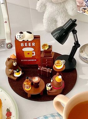 日咖夜酒桌面摆件可爱治愈小夜灯