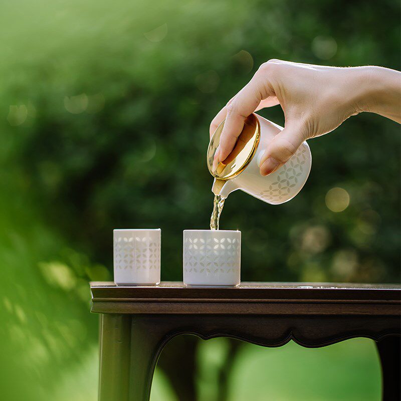 Queyue travel tea set (one pot, two cups)